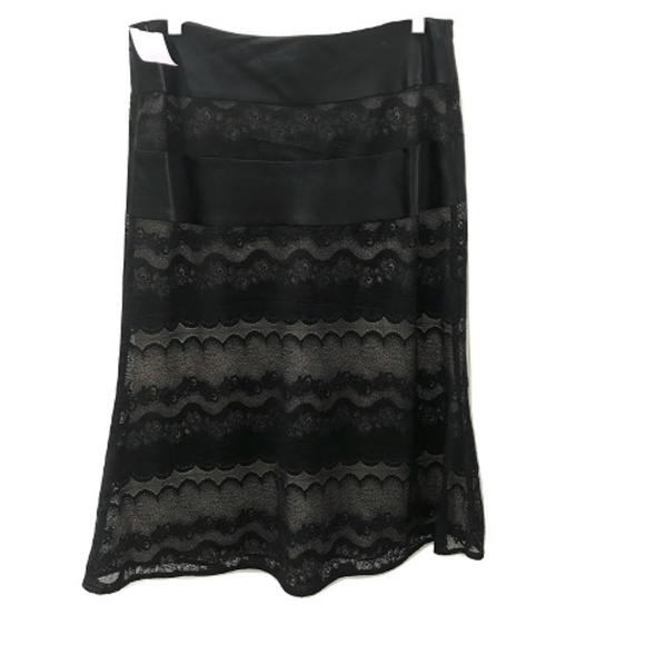 Tibi Black Sheer Lace Midi Skirt - Picture 2 of 2